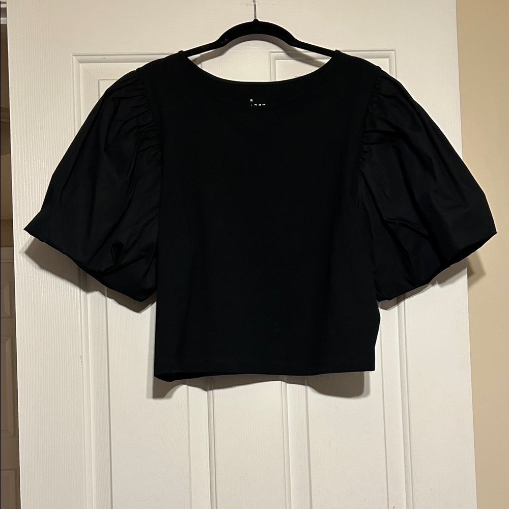 a new day Black Puff Sleeve Blouse